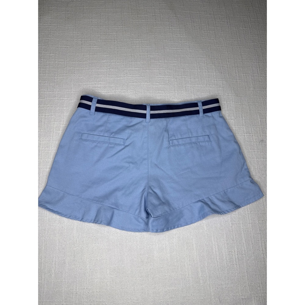Tommy Hilfiger Ruffle Shorts Girls 14 Blue Cotton Belted Preppy School Uniform - Picture 2 of 10